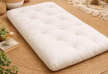 White Tufted Futon Floor Mattress