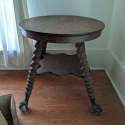 Antique Victorian Parlor Table with Claw Ball Feet