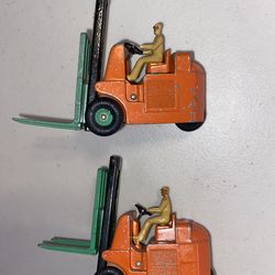 2 Vintage 1940s-50s Dinky Toys 401 14c Coventry Climax Fork Lift Truck Model