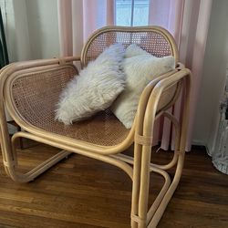 Urban Outfitters Marte Lounge Rattan & Wood Chair