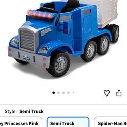 Trax kids semi truck and trailer electric powerwheels check description