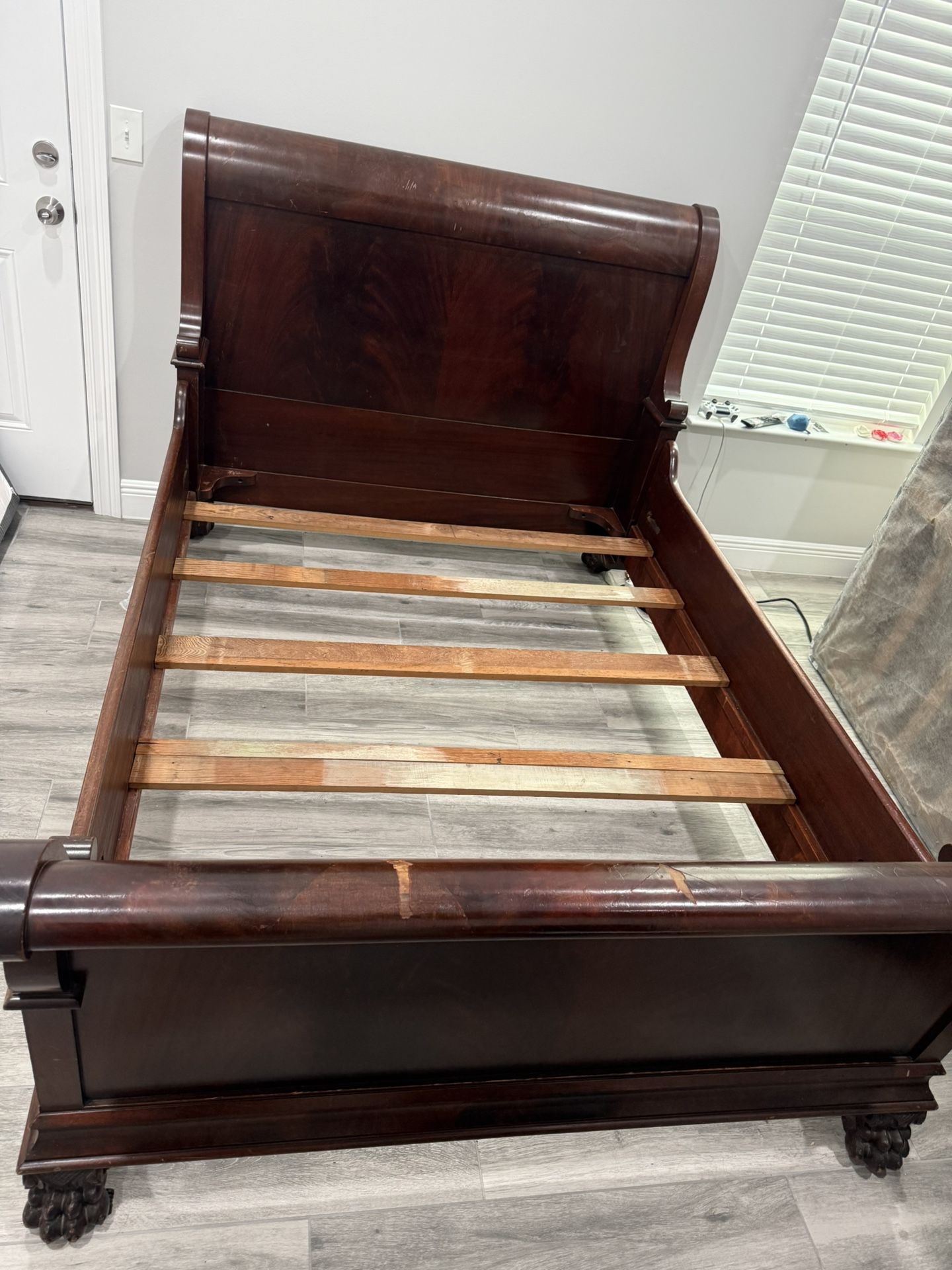 Cherry wood full size bed frame