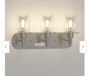 Lettie 3-Light Brushed Nickel Vanity Light by Hampton Bay