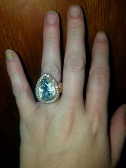 Raindrop Shape GoLd&&SiLver Ring