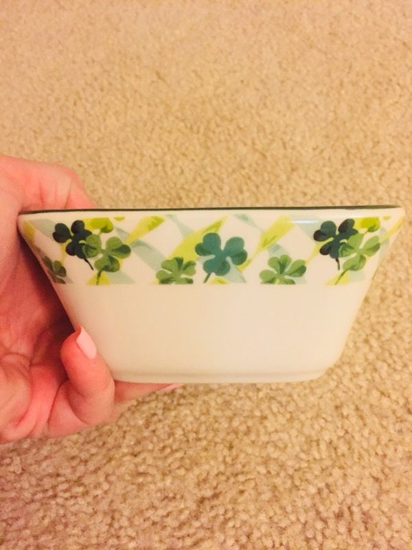 LONGABERGER Candy Dish- IRISH/SHAMROCKS!