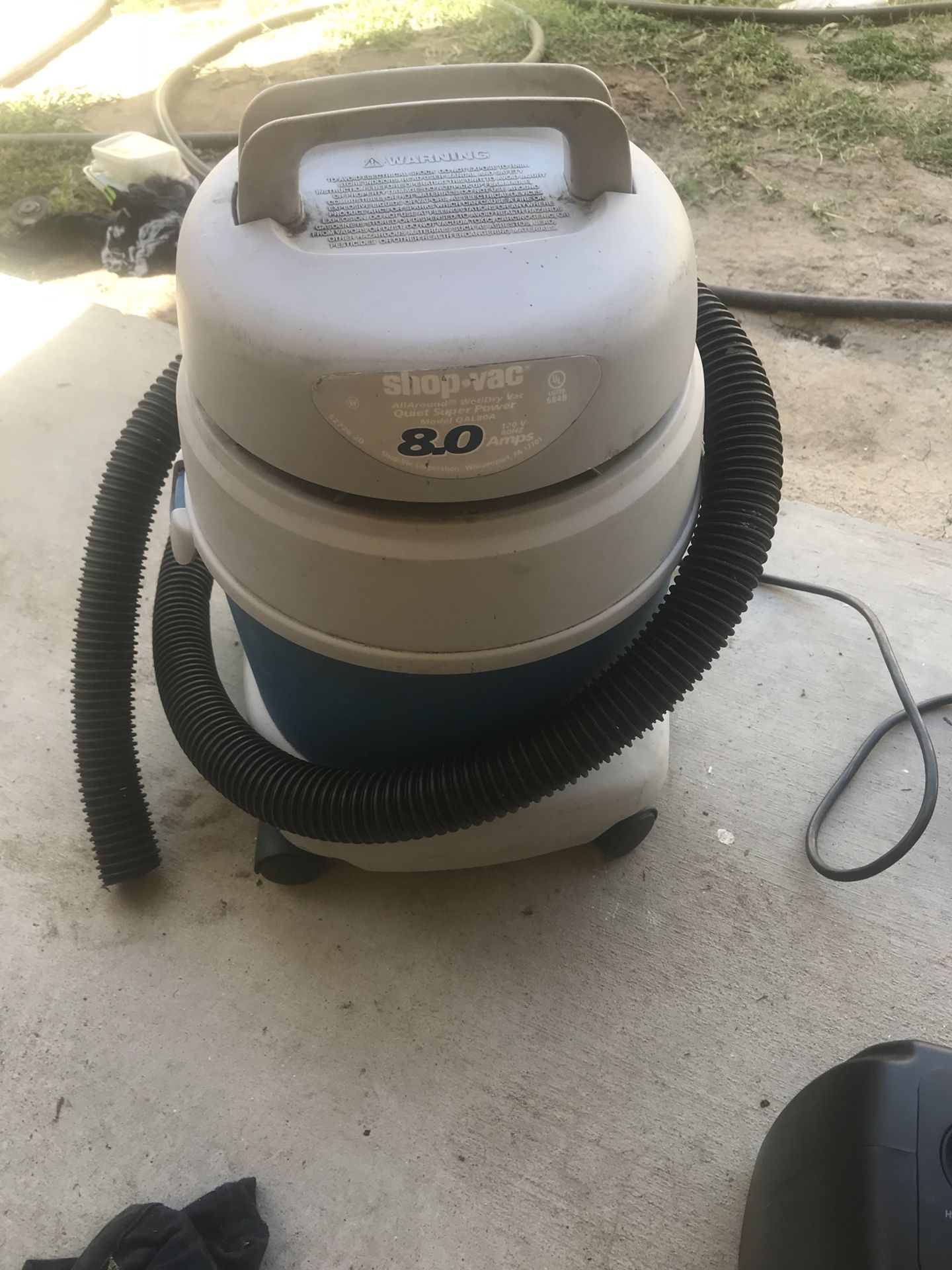 ShopVac Model QAL80A for Sale in Bassett, CA OfferUp