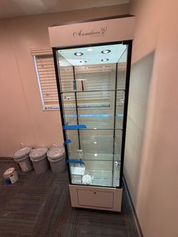 Glass Display Case with Built-In Lighting