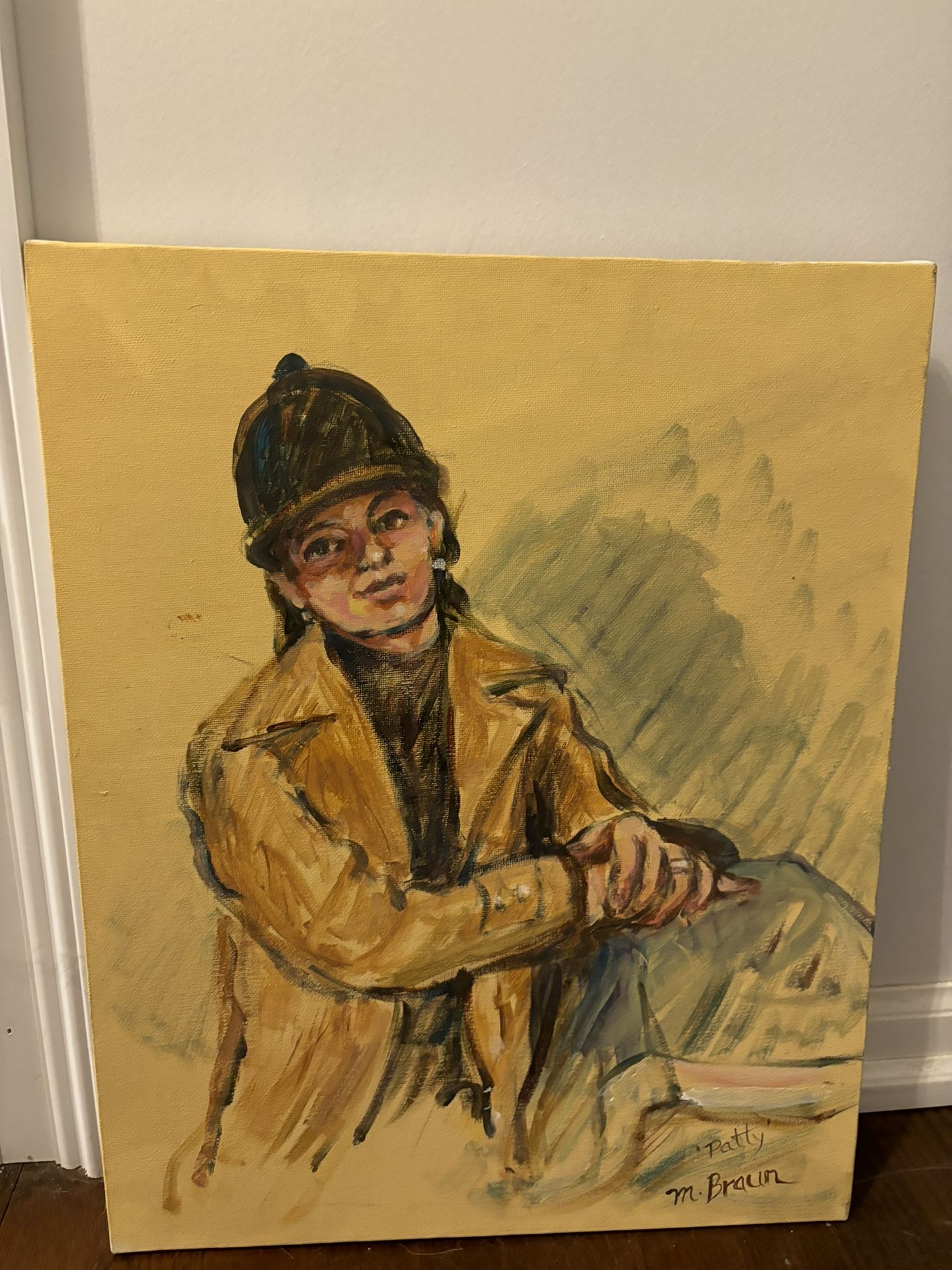 Oil Painting Portrait On Canvas Signed By M. Braun