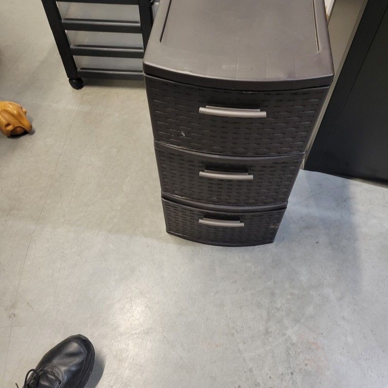 Espresso Brown Woven 3 Drawer Cabinet