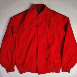 VTG Holiday Red Mervyns Mens Collection Lined Airvent Bomber Nylon Jacket Large