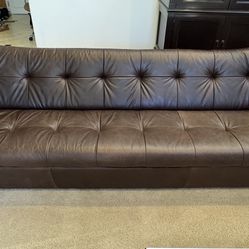 Genuine Leather Tufted Sofa