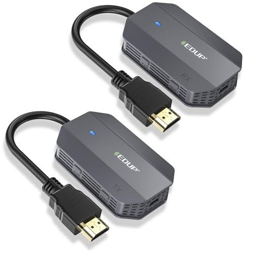 EDUP Wireless HDMI Transmitter and Receiver, Wireless HDMI Extender Kit, Plug amp Play, 50M/165FT Long Range, for Streaming/Casting Video and Audio to