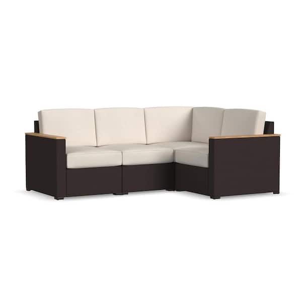 Homestyles 4 Piece Outdoor Sectional /Tan Cushions