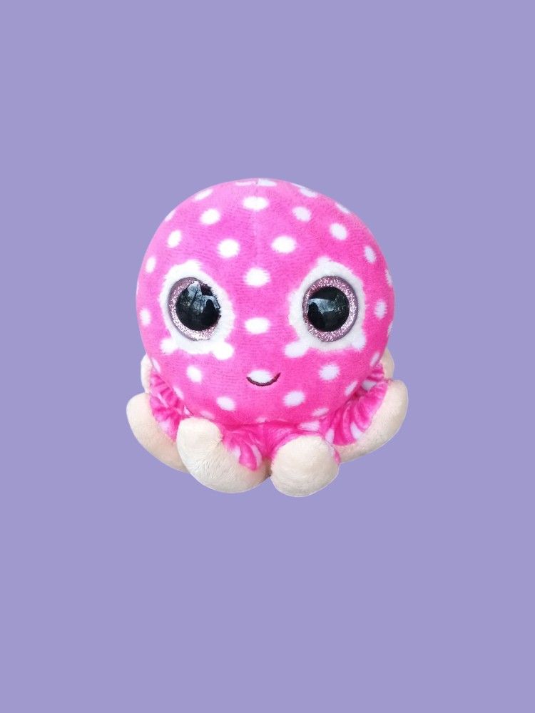 Ty Beanie Baby Ollie Pink Octopus Big Glitter Eyes Plush Stuffed Toy With No Tag