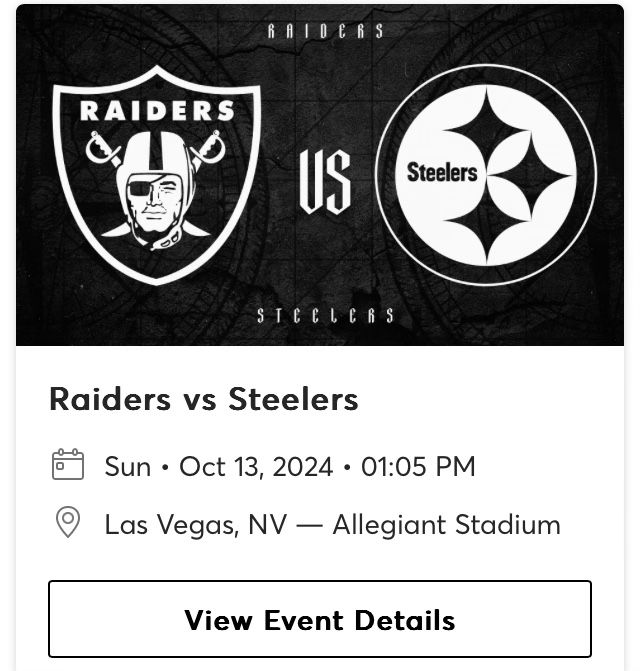 Raiders Vs Steelers
