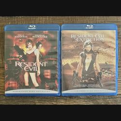 Lot of 2 Movies on Blu-Ray Disc: RESIDENT EVIL & Resident Evil Extinction, Starring Milla Jovovich *Gently Used, Only Watched Once*