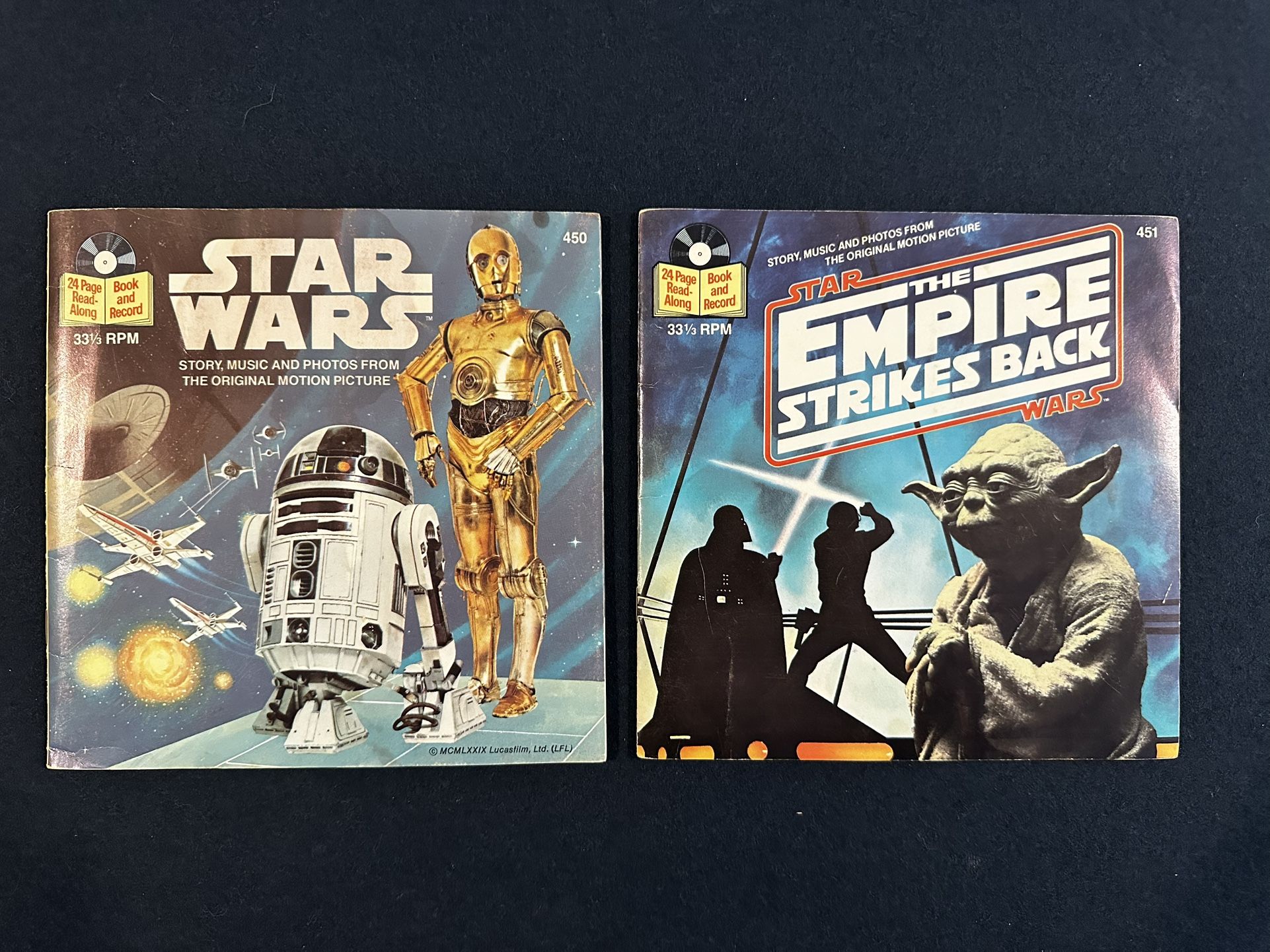 Star Wars Read-Along Book and Record Sets 33 1/2 #450 And #451