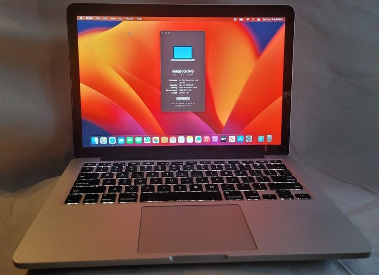 Refurbished Macbook pro Retina 2013, i5 2.4ghz, 8gb ram, 256gb ssd