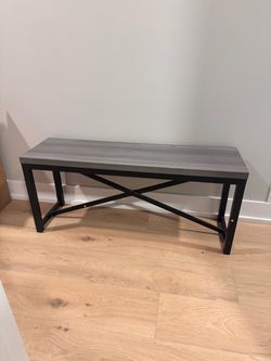 Modern Industrial Bench with Metal Frame