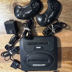 Sega Genesis With 2 Controllers