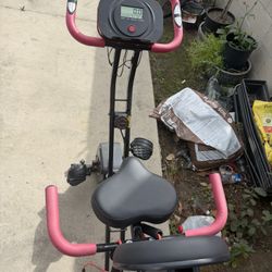 2-in-1 Stationary Exercise Bike w/ Arm Resistance Bands – Home Cardio Bike