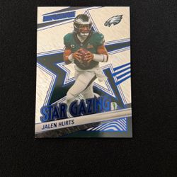 Jalen Hurts Numbered Star Gazing Panini Card