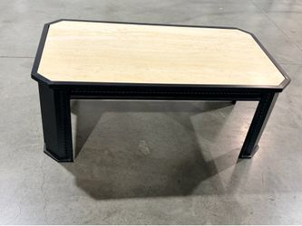 Collector piece Travertine Top Side Table Black Frame