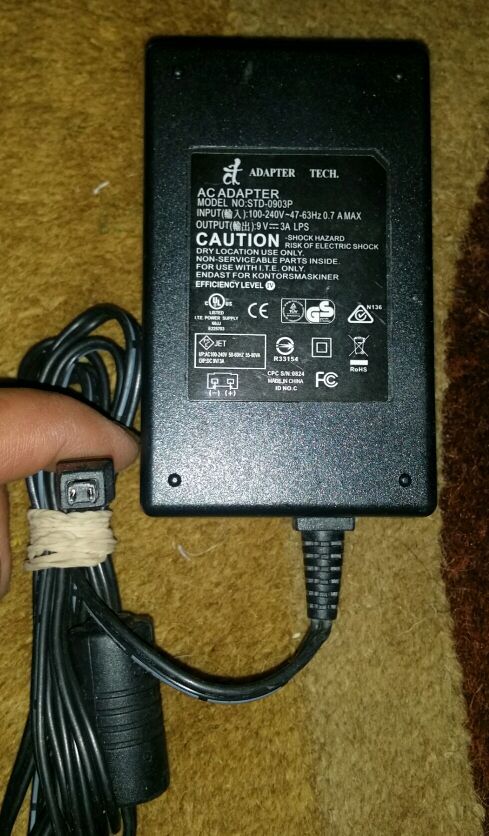 ADAPTER TECH. STD-0903P AC ADAPTER 9V 3A