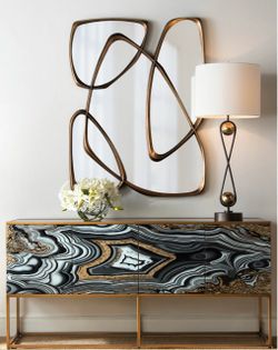 John-Richard Collection Nicola Painted-Agate Console