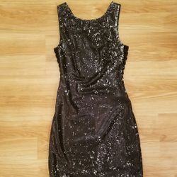 NEW! GIANNI BINI Sequin Allover Silver Black Dress