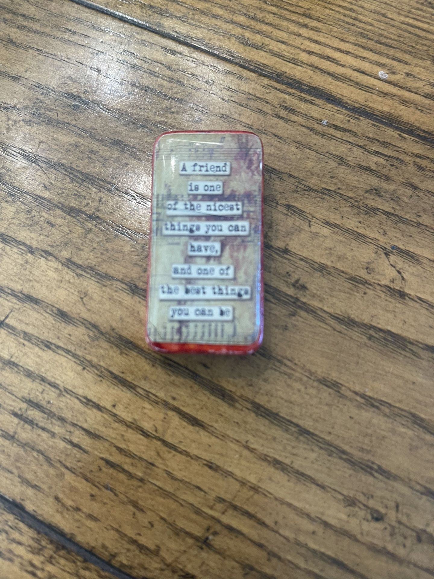 Vintage Art Deco Friendship Quote Saying Domino - Magnet