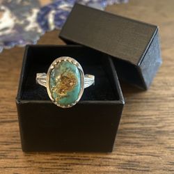 Real/natural stone-sterling silver 925! turquoise stone from Neyshabur, Iran 