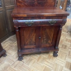 Antique Empire Claw Foot Cabinet Chest 1800s 30 By 40 By 20