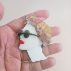 Oversized Lady Brooch