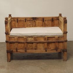 Antique wooden Indonesian Vintage Pitara Bed / couch