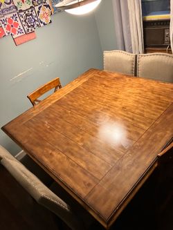 Wood table with 6 chairs