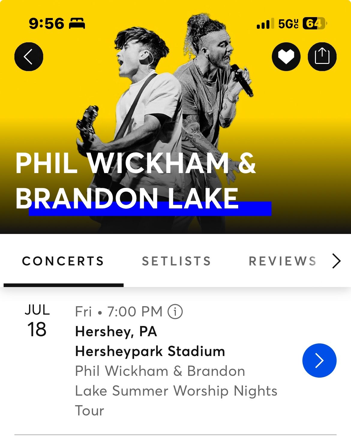 Brandon Lake/Phil Wickham Summer Worship Nights Concert 2 Tickets