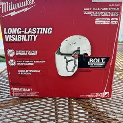 Milwaukee BOLT Clear Dual FULL FACE SHIELD. NEW