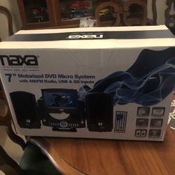 NAXA 7” Motorized DVD Micro System AM/FM Radio, USB & SD Inputs