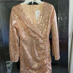 Gold/Rosegold Small Dress New