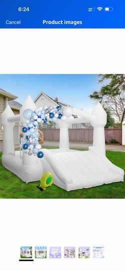 New in the box white inflatable bounce with carrier blower and tarp all included