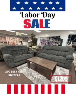 2 PC REC SOFA AND LOVESEAT