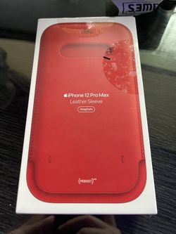 iPhone 12 Pro Max Leather sleeve RED