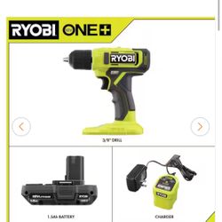 RYOBI ONE+ 18V Cordless 3/8 in. Drill/Driver Kit with 1.5 Ah Battery and Charger