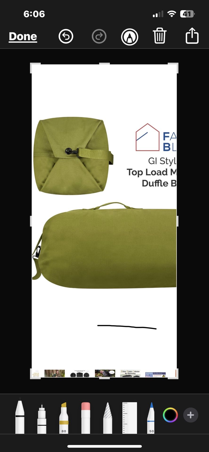 Green Army Duffle Bag. Large Capacity.