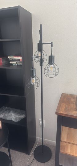 Industrial 3-Light Cage Floor Lamp