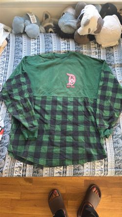 Unisex (M) Disneyland Spirit Jersey Green Buffalo Plaid