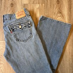 Levi's LOW FLARE Blue Denim bootcut jeans size 14M