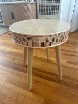 Rattan side table