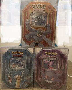 Pokemon Sealed 2016 Champions Tin Set (3) Gengar Gyarados Machamp
